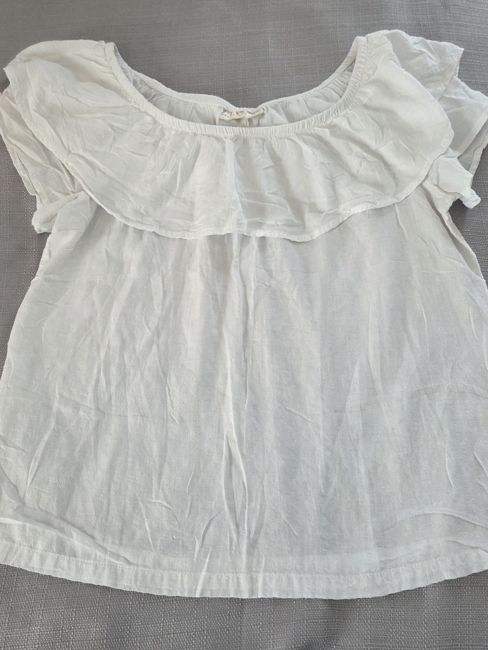 Westbound White Ruffled Scoop Neck Cap Sleeve Blouse only